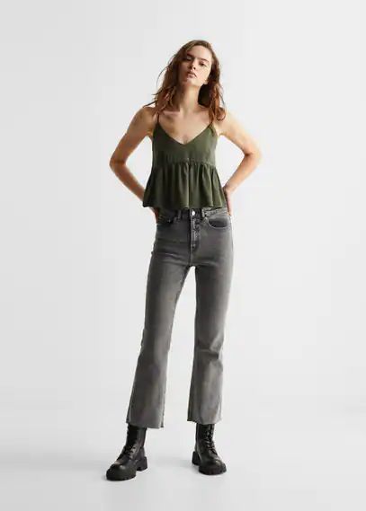 Flared jeans denim grey - Teenage girl - XXS - MANGO TEEN