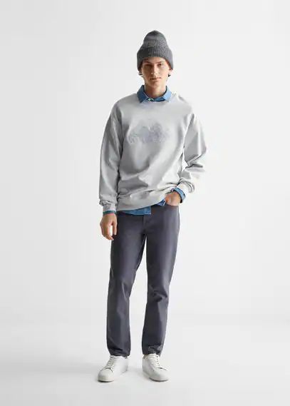 Cartoon cotton sweatshirt light heather grey - Teenage boy - XXS - MANGO TEEN