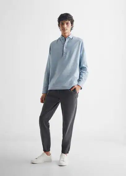Button linen shirt blue - Teenage boy - XXS - MANGO TEEN