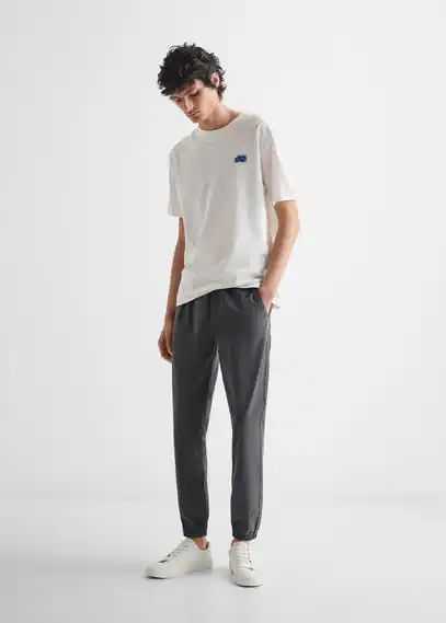 Cotton jogger-style trousers charcoal - Teenage boy - XXS - MANGO TEEN