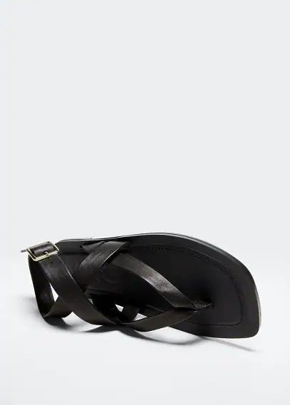 Leather straps sandals black - Woman - 2 - MANGO