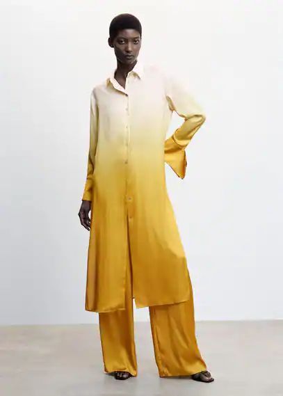 Gradient satin dress yellow - Woman - 6 - MANGO