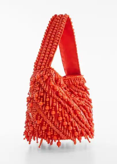 Combined beads bag orange - Woman - One size - MANGO