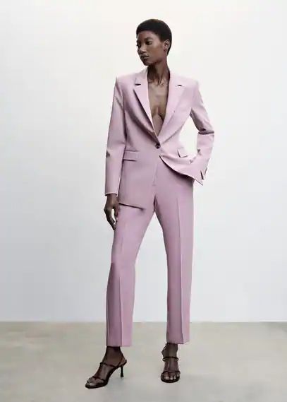 Suit jacket with buttons light/pastel purple - Woman - XS - MANGO