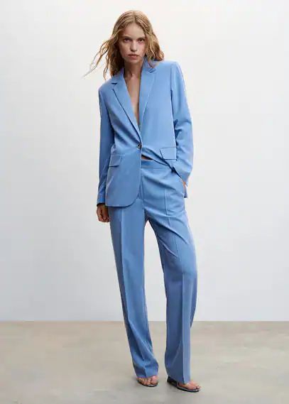 Modal suit trousers sky blue - Woman - XXS - MANGO