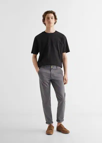 Cotton chino trousers blue - Teenage boy - XXS - MANGO TEEN