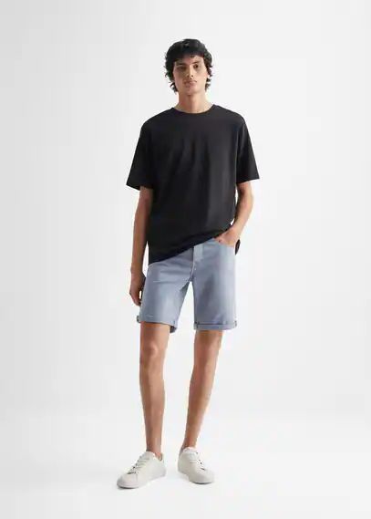 Cotton denim shorts blue - Teenage boy - XXS - MANGO TEEN