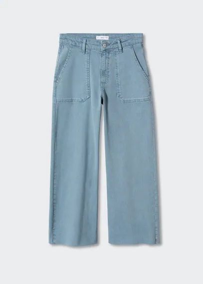 Pocket culotte jeans petrol blue - Teenage girl - S - MANGO TEEN