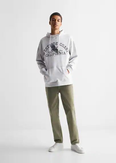 Message cotton sweatshirt medium heather grey - Teenage boy - XS - MANGO TEEN