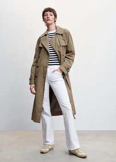 Medium-rise flared jeans white - Woman - 8 - MANGO