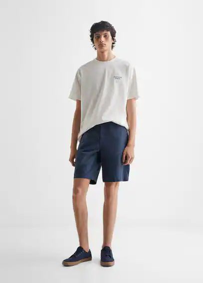 Cotton Bermuda shorts blue - Teenage boy - XXS - MANGO TEEN