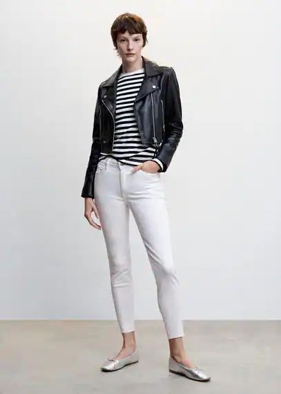 Skinny cropped jeans white - Woman - 8 - MANGO
