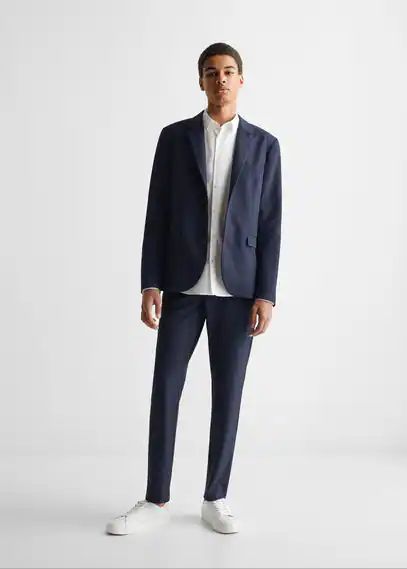 Slim fit suit blazer dark navy - Teenage boy - S - MANGO TEEN
