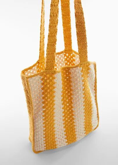 Bucket crochet bag mustard - Woman - One size - MANGO