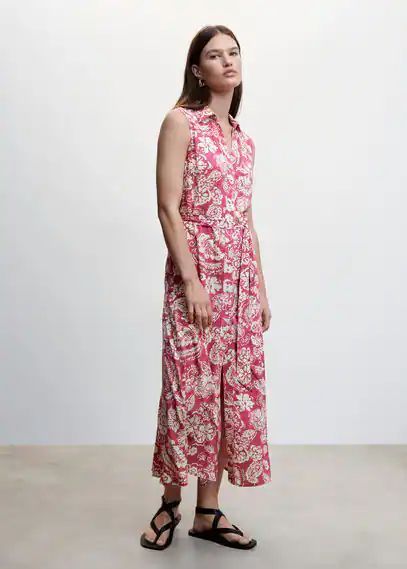 Floral shirt dress pink - Woman - 4 - MANGO