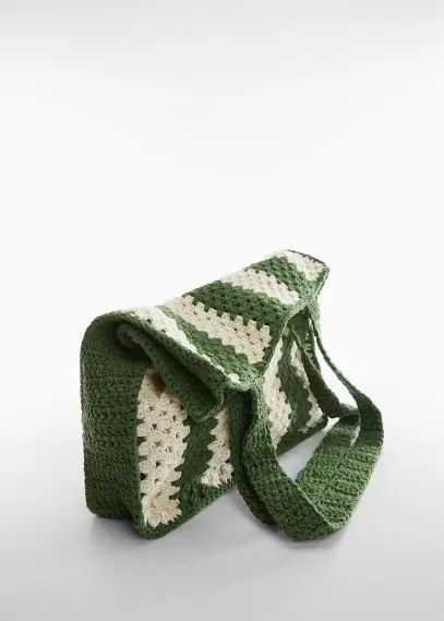 Bucket crochet bag green - Woman - One size - MANGO