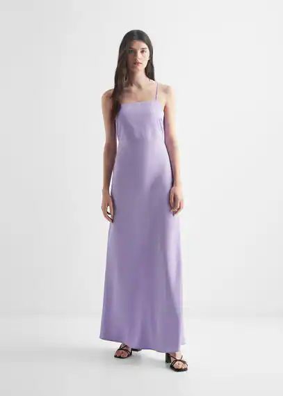 Wrapped gown light/pastel purple - Teenage girl - XXS - MANGO TEEN