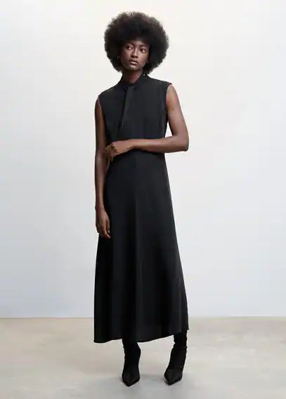 Bow gown black - Woman - 4 - MANGO