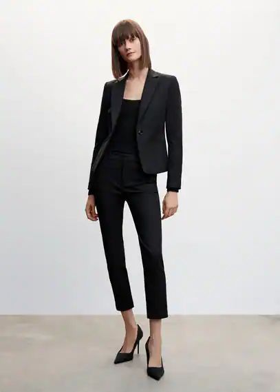 Structured suit blazer black - Woman - 6 - MANGO