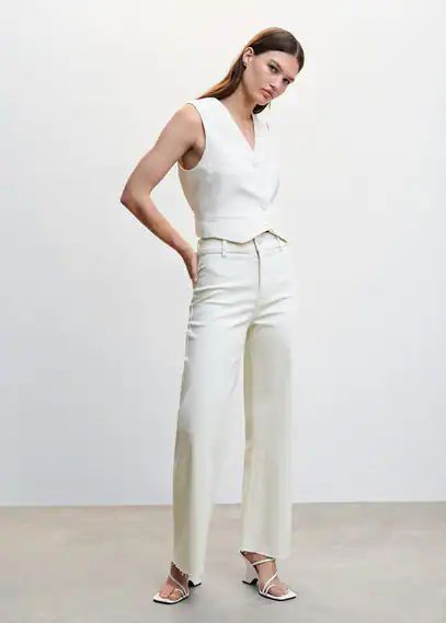 Jeans culotte high waist off white - Woman - 4 - MANGO