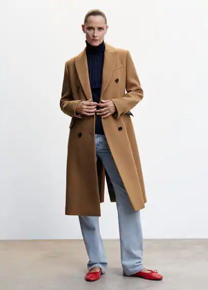 Tailored wool coat medium brown - Woman - XXS - MANGO