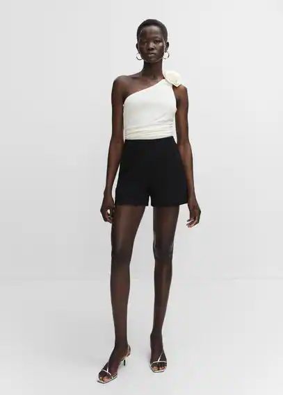 High-waist pleated shorts black - Woman - XXS - MANGO