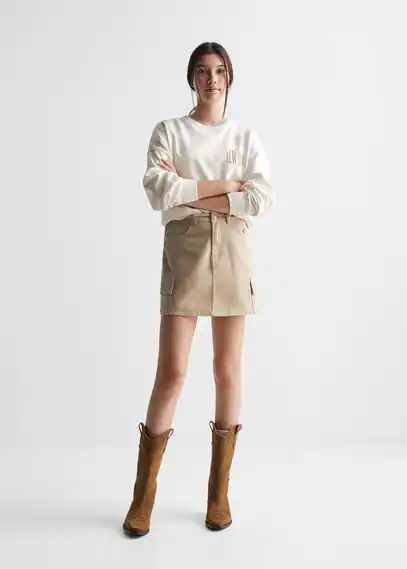 Cargo miniskirt beige - Teenage girl - S - MANGO TEEN