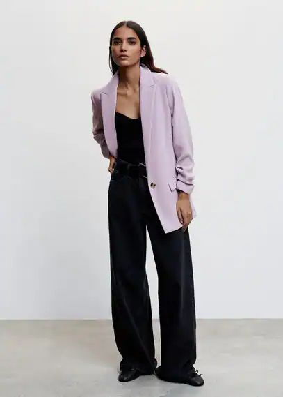 Flowy suit blazer light/pastel purple - Woman - S - MANGO