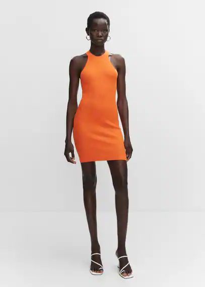 DRESS orange - Woman - 6 - MANGO