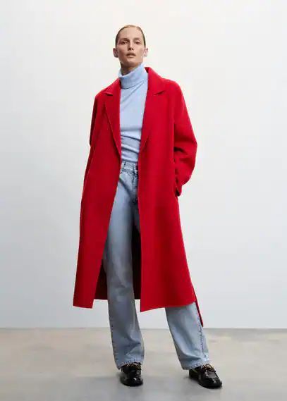 Belt handmade coat red - Woman - S - MANGO
