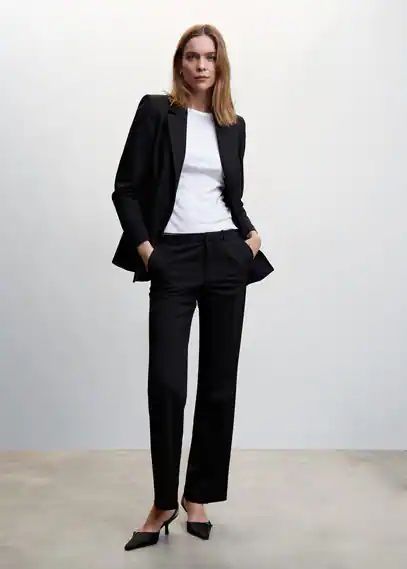 Straight suit trousers black - Woman - 10 - MANGO