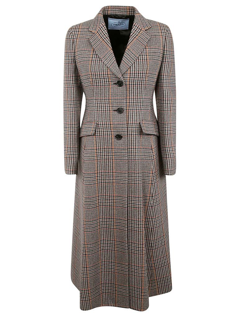Single-breasted Checked Coat