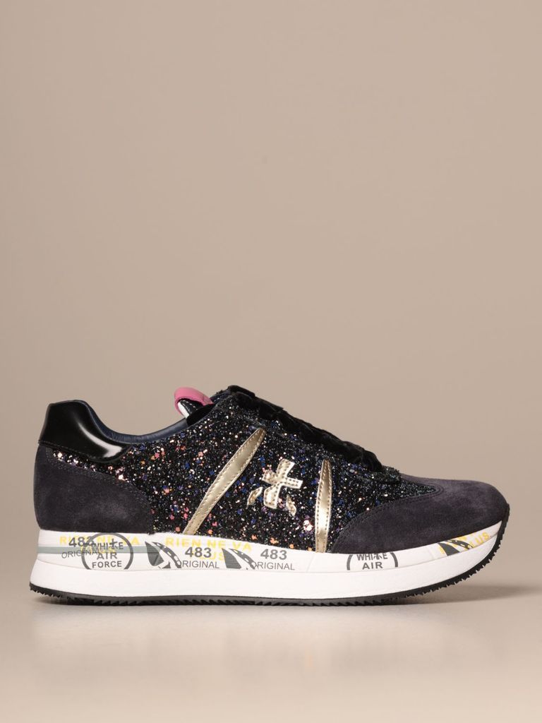 Sneakers Conny Premiata Sneakers In Suede And Leather With Sequins