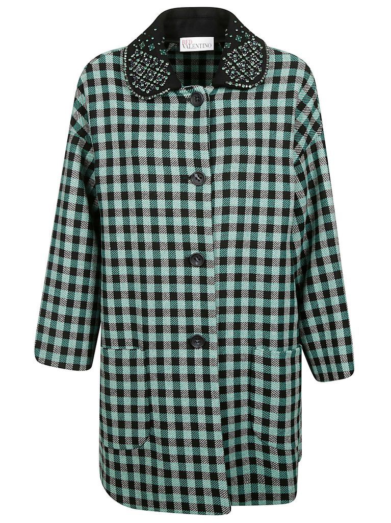 Checked Print Single-breasted Coat