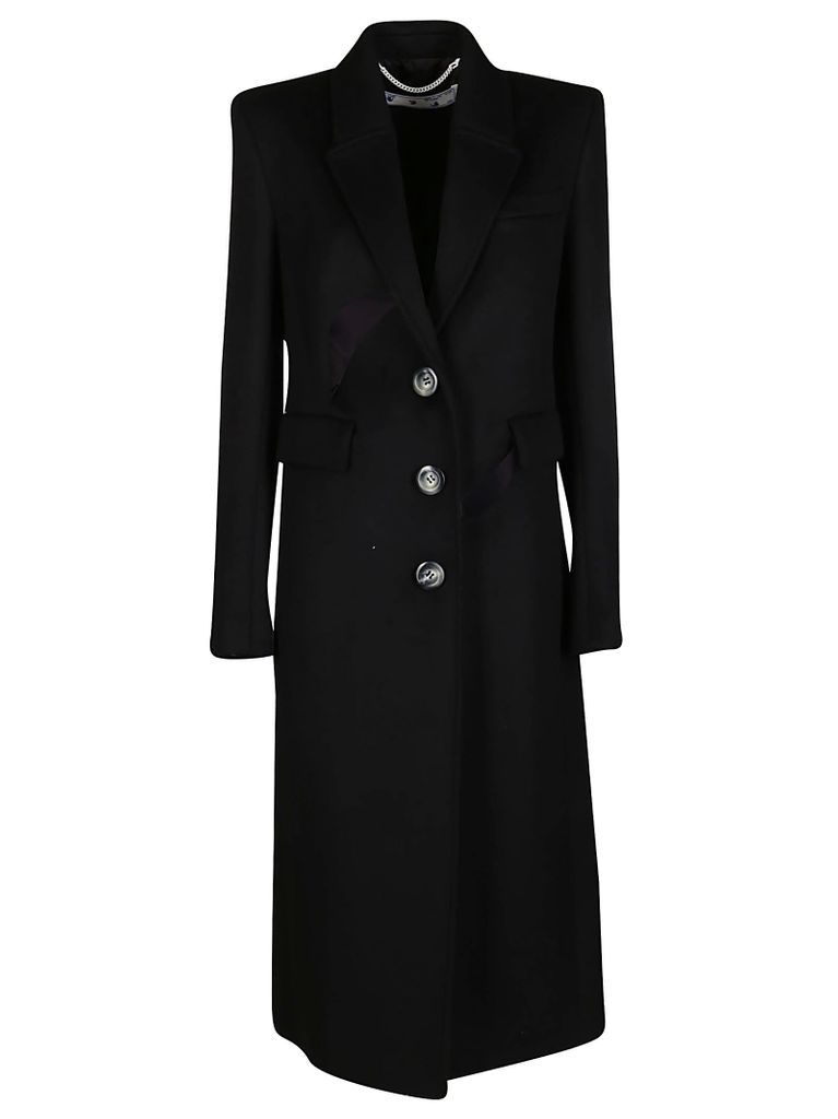 Black Virgin Wool Blend Halfmoon Coat