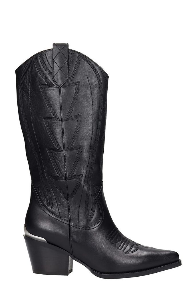 Texan Boots In Black Leather