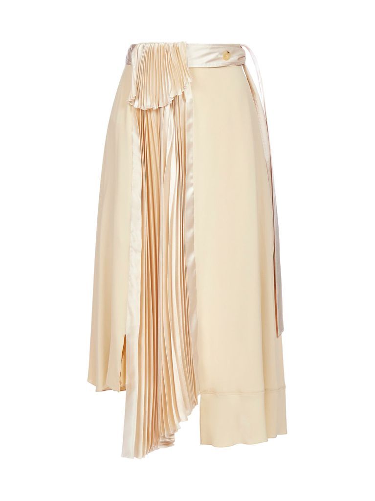 Silk-blend Asymmetric Midi Skirt