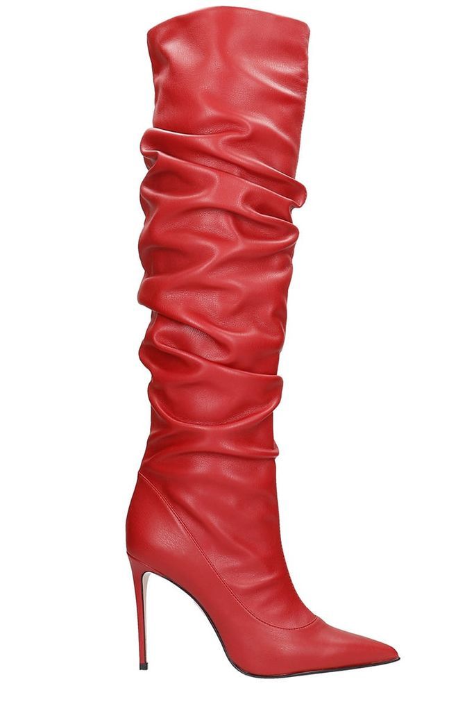 High Heels Boots In Red Leather