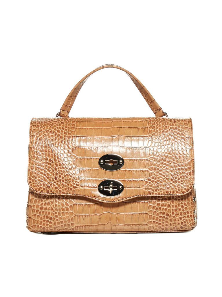 Postina S Crocodile-effect Leather Bag