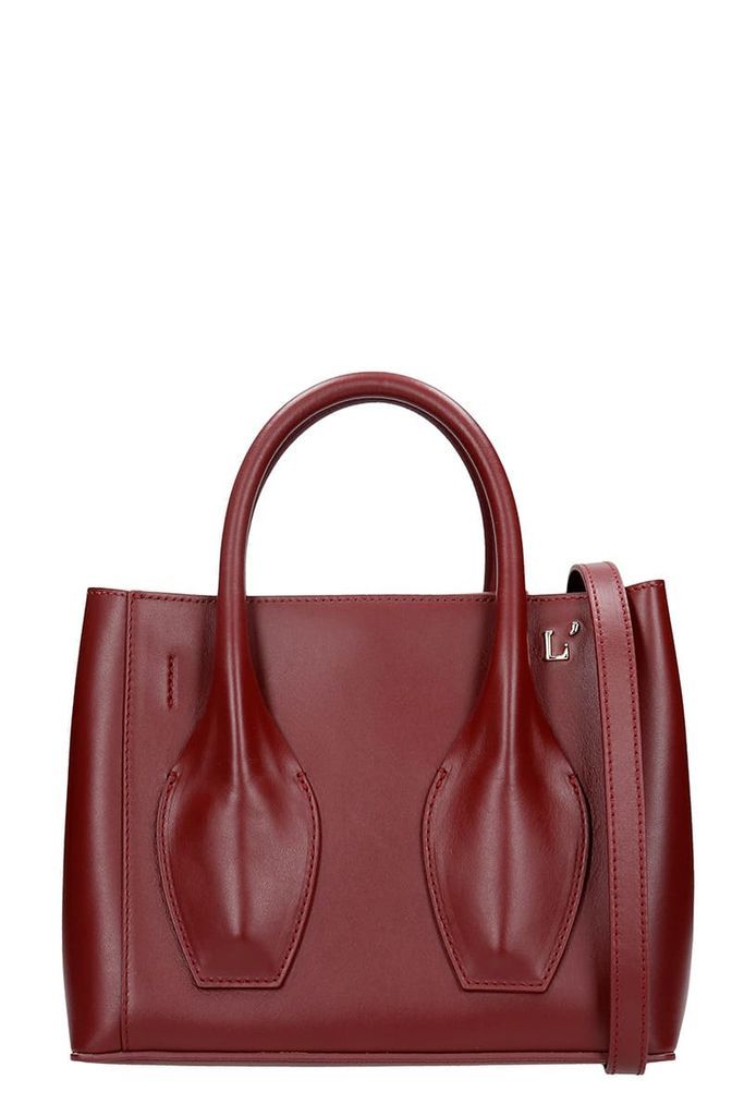 Hand Bag In Bordeaux Leather