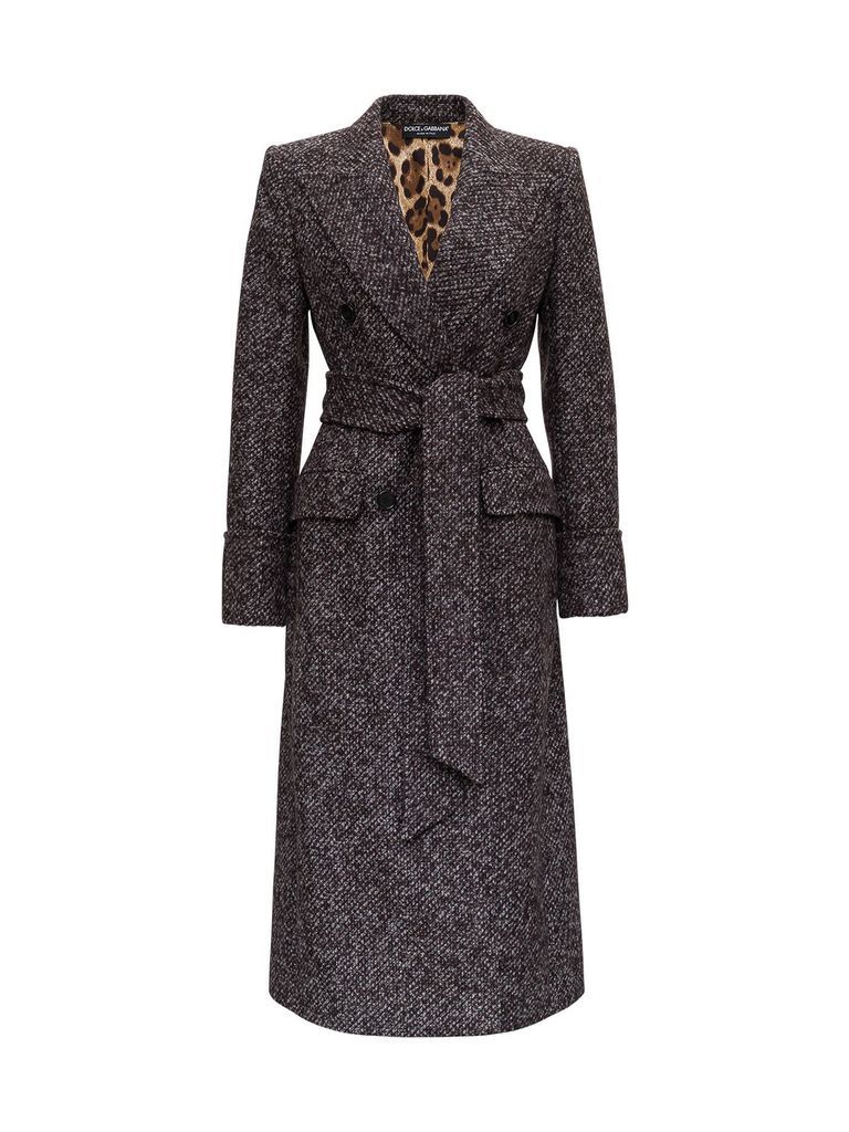Melange Trench-coat In Wool And Alpaca Blend