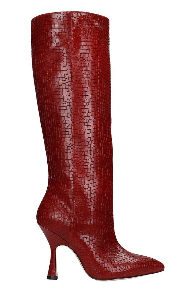 Parton High Heels Boots In Red Leather