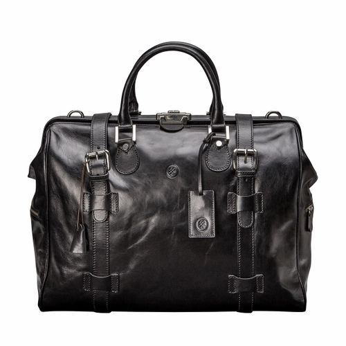 Classic Black High Quality Leather Luggage Bag