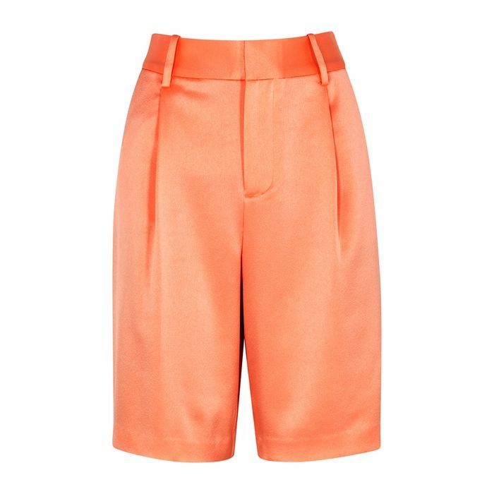 Eric Orange Satin-crepe Shorts