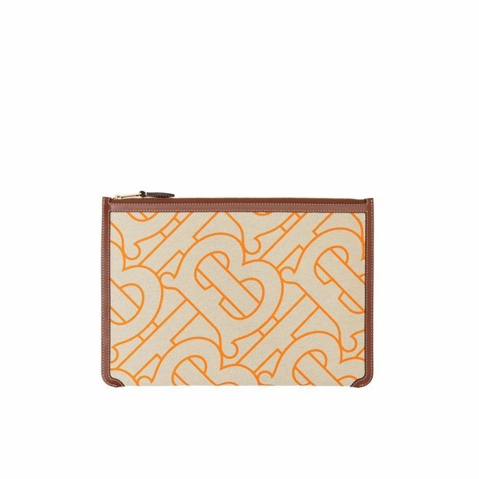 Monogram Motif Canvas And Leather Pouch