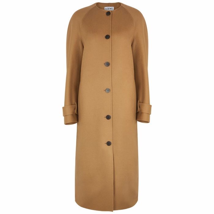 Camel Wool And Cashmere-blend Coat