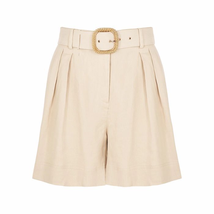 Mojito Ecru Linen-blend Shorts