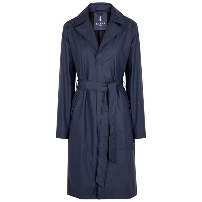 Overcoat Navy Rubberised Raincoat