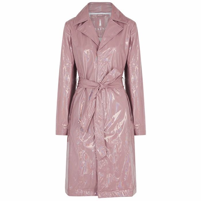 Dusky Pink Holographic Raincoat