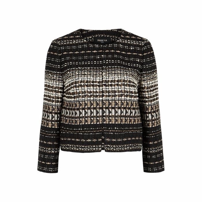 Textured Metallic-weave Bouclé-knit Jacket